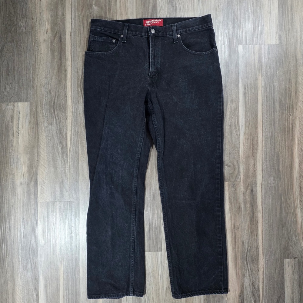 Arizona Jean‎ Co Mens Black Straight Leg Denim Jeans 34x30 100% Cotton
